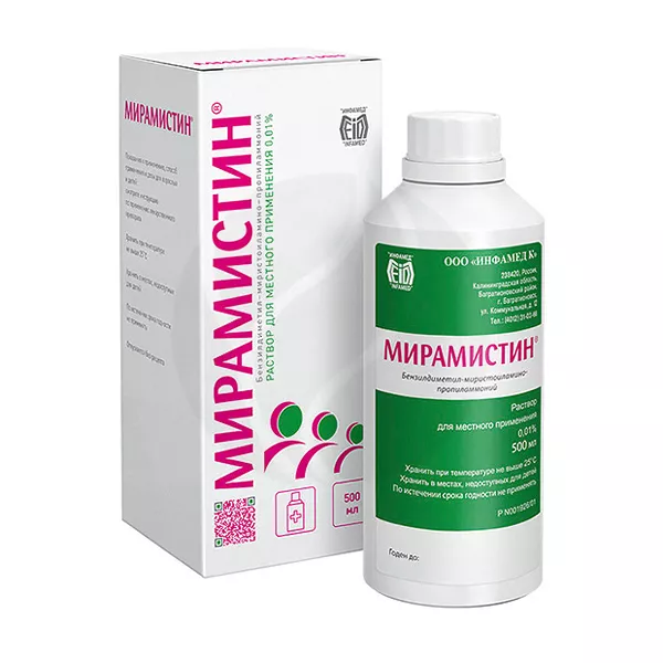 Изображение товара Мирамистин раствор 0,01% 500мл для лечения и профилактики инфекций