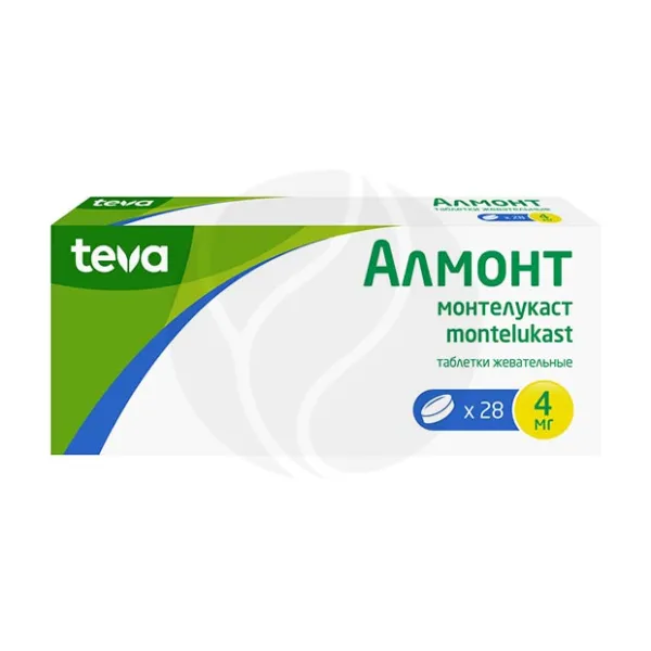 Изображение товара Алмонт таблетки жевательные 4мг для лечения астмы и аллергии у детей