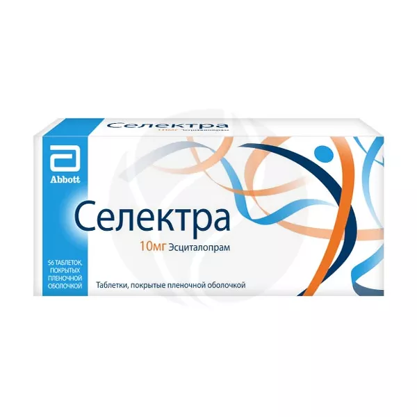 Изображение товара СЕЛЕКТРА таблетки 10 мг, 56 шт. антидепрессант для лечения депрессии и панических расстройств Изображение товара СЕЛЕКТРА таблетки 10 мг, 56 шт. антидепрессант для лечения депрессии и панических расстройств