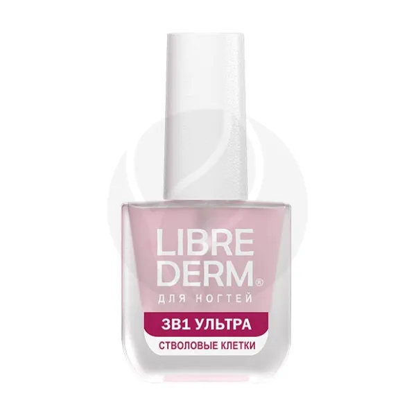 Изображение товара Librederm Nail Care лак для ногтей 3 в 1 с ультра стволовыми клетками 10мл