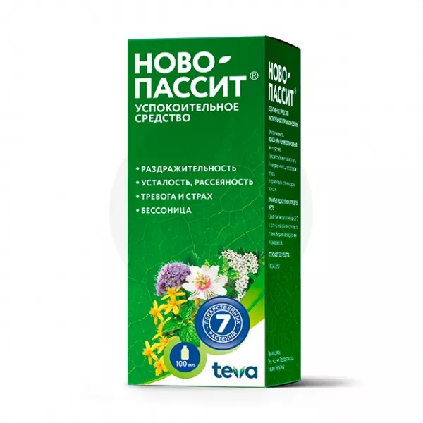 Изображение товара Ново-Пассит раствор для приема внутрь 100мл Тева комплекс растительных компонентов