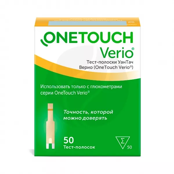 Изображение товара OneTouch Verio тест-полоски, 50 штук для глюкометра