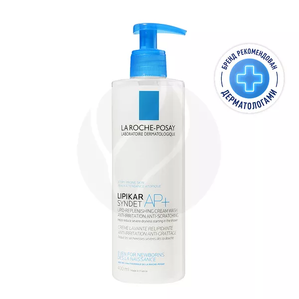 Изображение товара La Roche-Posay Lipikar Syndet AP+ липидовосстанавливающий очищающий крем гель 400 мл Изображение товара La Roche-Posay Lipikar Syndet AP+ липидовосстанавливающий очищающий крем гель 400 мл
