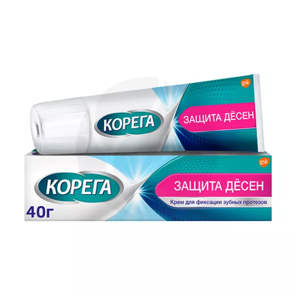 Изображение товара Корега крем для фиксации зубных протезов защита десен, 40г