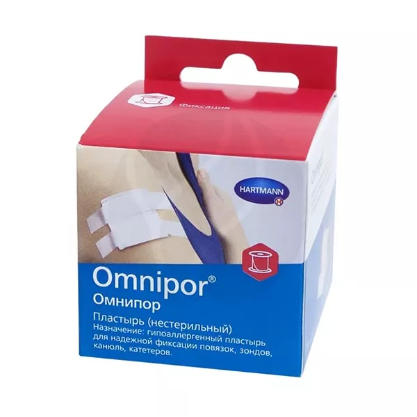 Изображение товара Hartmann Omnipor пластырь гипоаллергенный фиксирующий из нетканого материала, (5см*5м) Изображение товара Hartmann Omnipor пластырь гипоаллергенный фиксирующий из нетканого материала, (5см*5м)