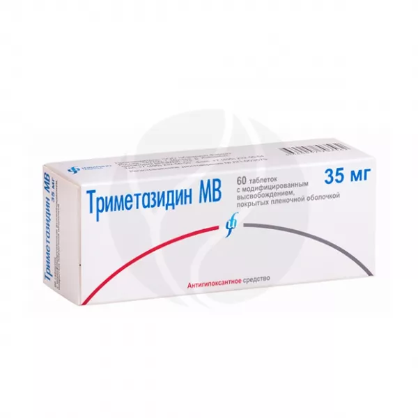 Изображение товара Триметазидин МВ 35 мг таблетки с модифицированным высвобождением, 60 шт.