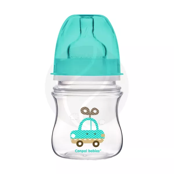Изображение товара Canpol Babies EasyStart Антиколиковая бутылочка для кормления с широким горлышком "Цветные зверушки", 120мл