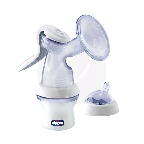Изображение товара Chicco Natural Feeling Ручной молокоотсос с бутылочкой Изображение товара Chicco Natural Feeling Ручной молокоотсос с бутылочкой