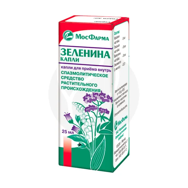 Зеленина капли д/приема внутрь, 25мл, МосФарма