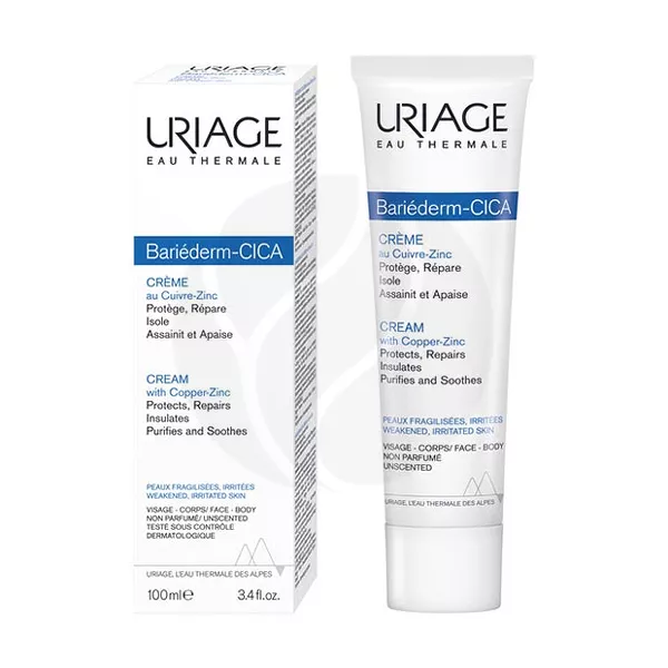Изображение товара Uriage Bariederm-Cica крем с медью и цинком для ослабленной и раздраженной кожи, 100мл Изображение товара Uriage Bariederm-Cica крем с медью и цинком для ослабленной и раздраженной кожи, 100мл