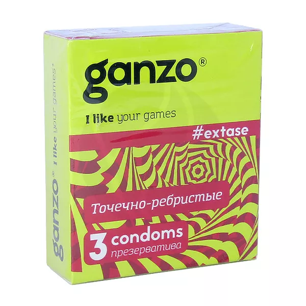 Изображение товара Ganzo Extase точечные ребристые презервативы №3 180 мм 52 мм натуральный латекс Изображение товара Ganzo Extase точечные ребристые презервативы №3 180 мм 52 мм натуральный латекс