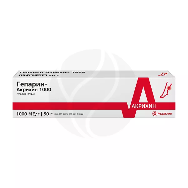 Изображение товара Гепарин Акрихин гель д/наружного применения 1000МЕ/г 50г Изображение товара Гепарин Акрихин гель д/наружного применения 1000МЕ/г 50г