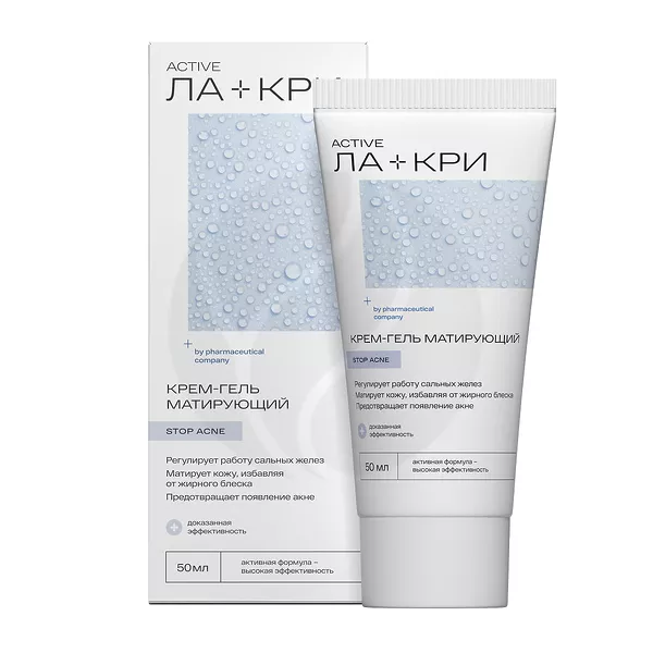 Изображение товара Ла-кри Active Стоп Акне крем-гель матирующий, 50мл Изображение товара Ла-кри Active Стоп Акне крем-гель матирующий, 50мл