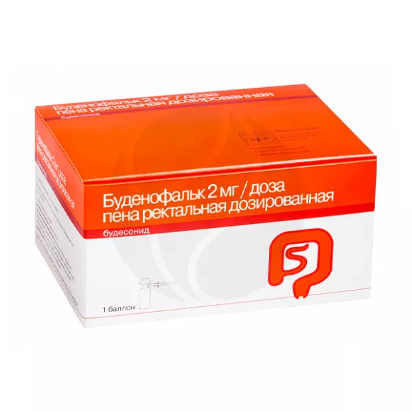 Изображение товара Буденофальк пена ректальная 2мг, 14 доз, для лечения язвенного колита