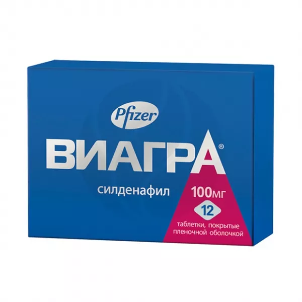 Виагра таблетки покрыт. п/о 100мг, №12
