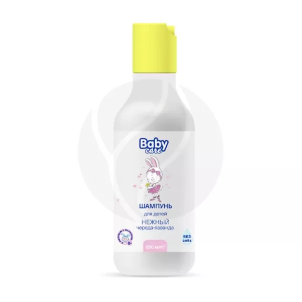 Изображение товара Baby Care Детский шампунь с чередой и лавандой (0+), 250мл Изображение товара Baby Care Детский шампунь с чередой и лавандой (0+), 250мл