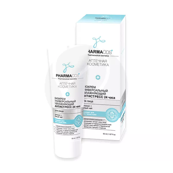 Изображение товара Вiтэкс Pharmacos Биокрем для лица для лица универсальный увлажняющий антистресс 24 часа, 50мл Изображение товара Вiтэкс Pharmacos Биокрем для лица для лица универсальный увлажняющий антистресс 24 часа, 50мл