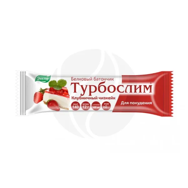 Изображение товара Эвалар Турбослим Белковый батончик для похудения Клубничный чизкейк, 50г