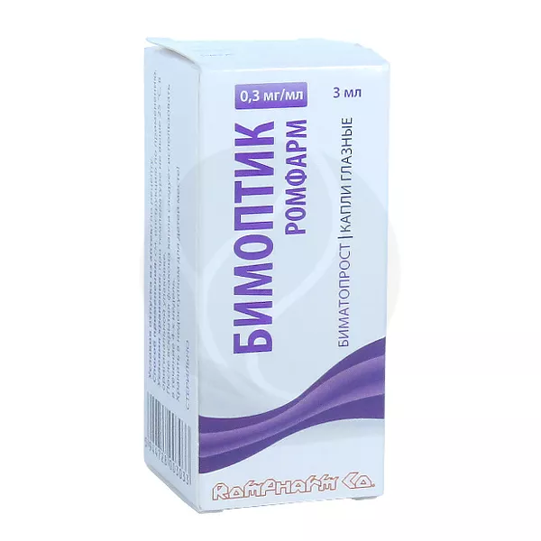 Изображение товара Бимоптик глазные капли 0,3 мг/мл, 3 мл - Для снижения давления в глазах