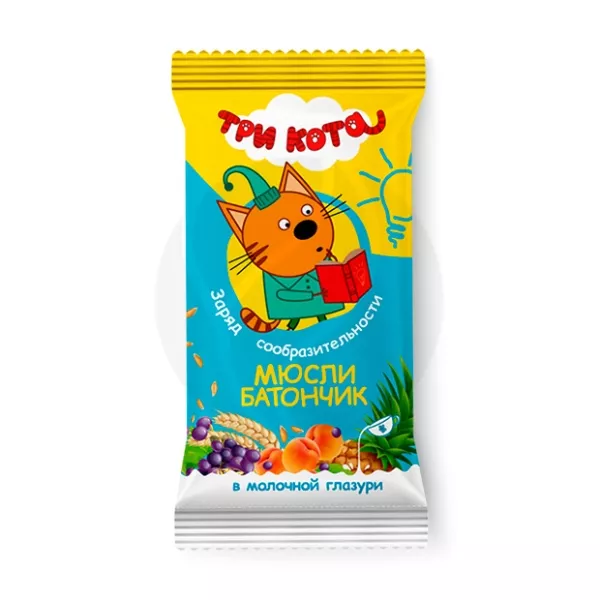 Изображение товара Виталад батончик мюсли Три кота абрикос и злаки в молочной глазури 40г