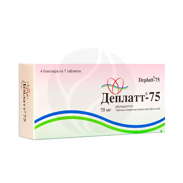 Изображение товара Деплатт-75 таблетки покрытые пленочной оболочкой, 28 шт, Индия Изображение товара Деплатт-75 таблетки покрытые пленочной оболочкой, 28 шт, Индия