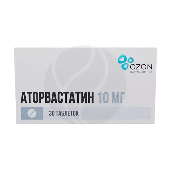 Аторвастатин Озон таблетки покрыт. п/о 10мг, №30