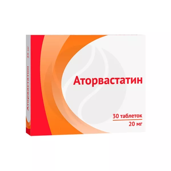 Изображение товара Аторвастатин Озон 20 мг таблетки покрытые №30 для снижения холестерина