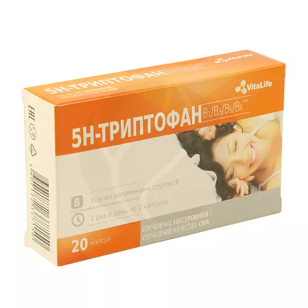 VitaScience 5-гидрокситриптофан и витамины группы В капсулы , №20