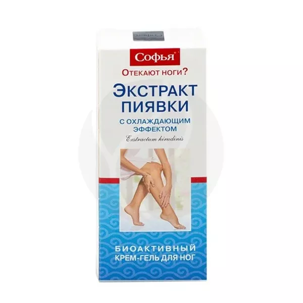 Изображение товара Софья Экстракт пиявки крем-гель для ног с охлаждающим эффектом, 75мл Изображение товара Софья Экстракт пиявки крем-гель для ног с охлаждающим эффектом, 75мл