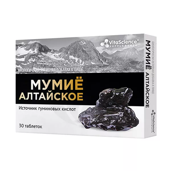 Изображение товара VitaScience Мумие алтайское таблетки, №30 Изображение товара VitaScience Мумие алтайское таблетки, №30