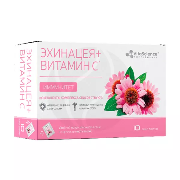 VitaScience Комплекc эхинацеи вит.С и Zn саше, №10 ВНЕШТОРГ ФАРМА ООО