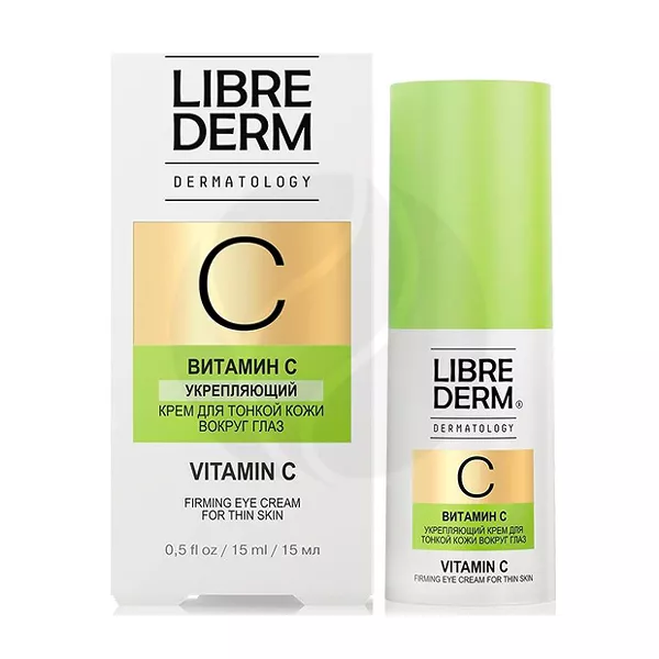 Librederm Dermatology Витамин C Укрепляющий крем для тонкой кожи вокруг глаз, 15мл