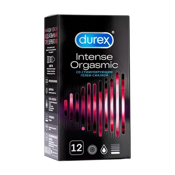 Изображение товара Презервативы Durex Intense Orgasmic рельефные со стимулирующим гелем, 12 шт