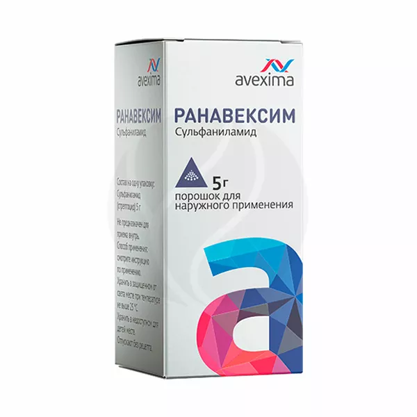 Изображение товара Ранавексим порошок для наружного применения 5 г для лечения кожных инфекций