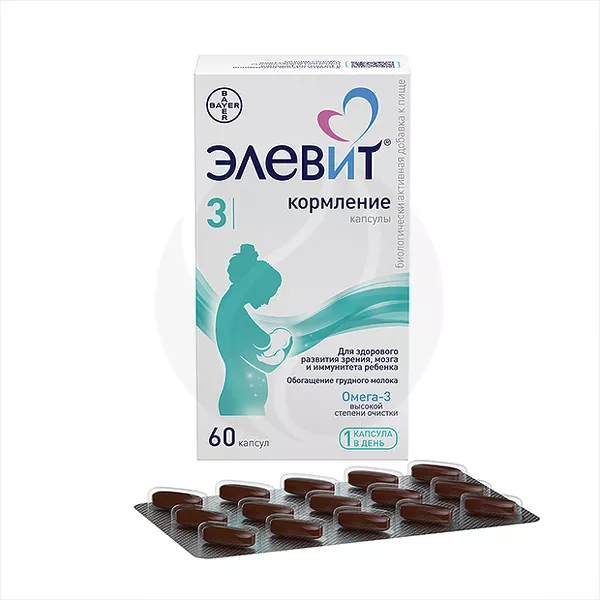 Изображение товара Элевит Кормление капсулы No60 - витамины и Омега-3