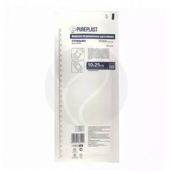 Изображение товара Pureplast повязка медицинская фиксирующая на нетканой основе (10*25см), №1 Изображение товара Pureplast повязка медицинская фиксирующая на нетканой основе (10*25см), №1