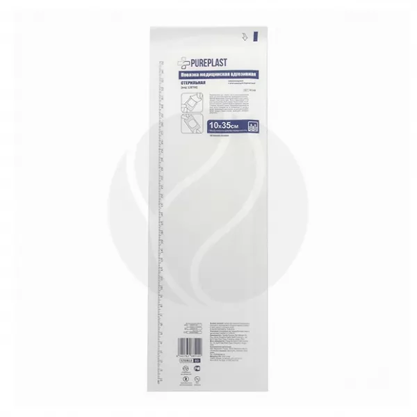 Pureplast повязка медицинская адгезивная стерильная самоклеящаяся (10*35см), №1