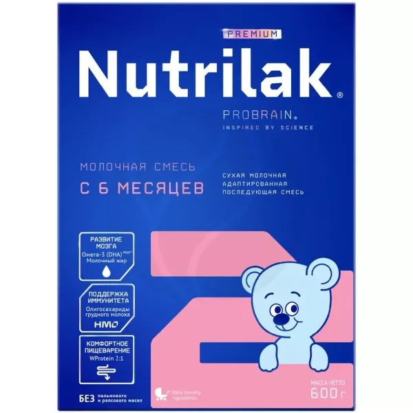 Изображение товара Nutrilak Premium 2 сухая молочная смесь 600г для детей 6 месяцев и старше