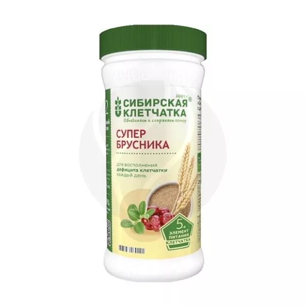 Изображение товара Сибирская клетчатка Супербрусника, 280г - Полезная добавка для питания Изображение товара Сибирская клетчатка Супербрусника, 280г - Полезная добавка для питания