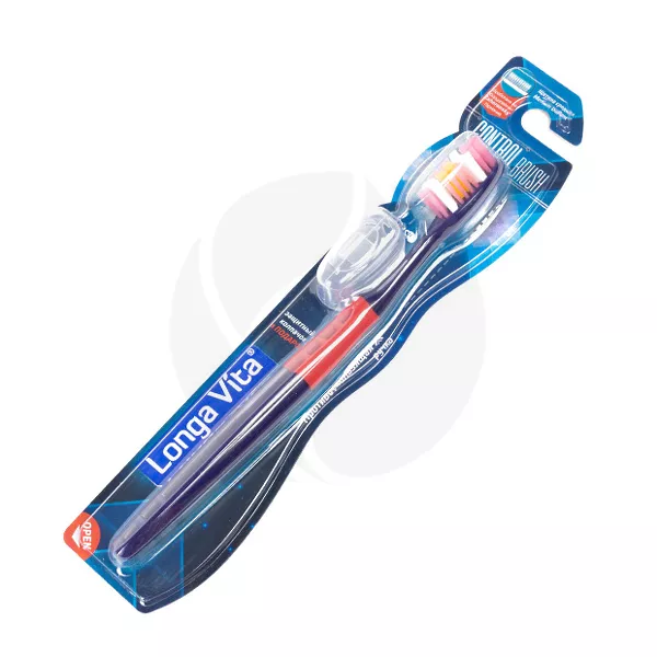 Изображение товара Зубная щетка Longa Vita Control классическая с защитным колпачком Изображение товара Зубная щетка Longa Vita Control классическая с защитным колпачком