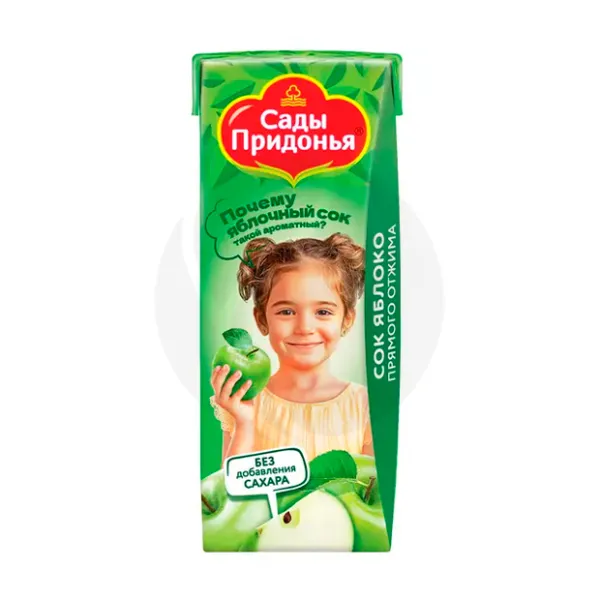 Изображение товара Сады Придонья сок яблоко прямого отжима (4+мес), 125мл