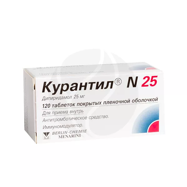 Изображение товара Курантил N25 таблетки п/о 25мг, №120 Изображение товара Курантил N25 таблетки п/о 25мг, №120