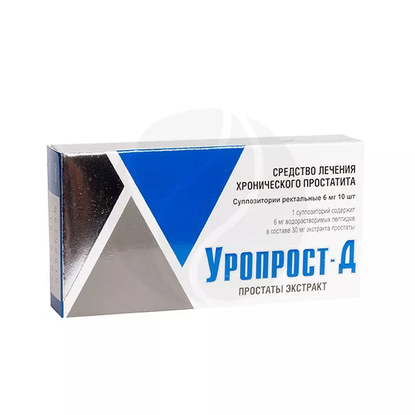 Изображение товара Ректальные суппозитории Уропрост-Д 6 мг для лечения простаты Изображение товара Ректальные суппозитории Уропрост-Д 6 мг для лечения простаты