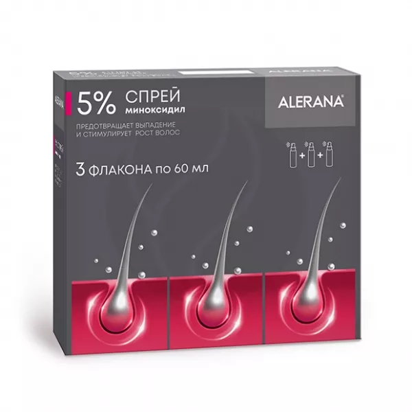 Изображение товара Alerana спрей д/наружн. прим. 5% 60мл - стимулятор роста волос