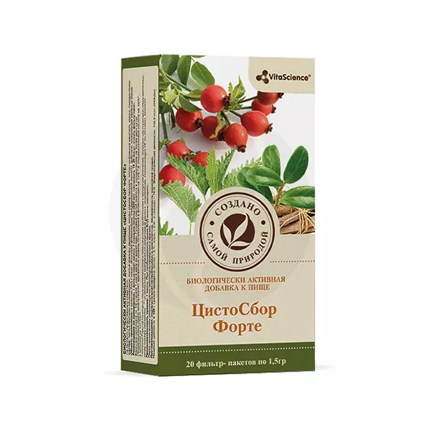 Изображение товара Витасcience Цистосбор форте 1 5г №20 натуральный травяной сбор для мочевыводящей системы
