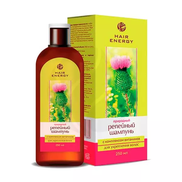 Изображение товара Репейный шампунь Hair Energy для укрепления волос с витаминами 250мл