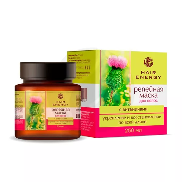 Изображение товара Hair Energy Репейная маска для укрепления волос с витаминами 250мл