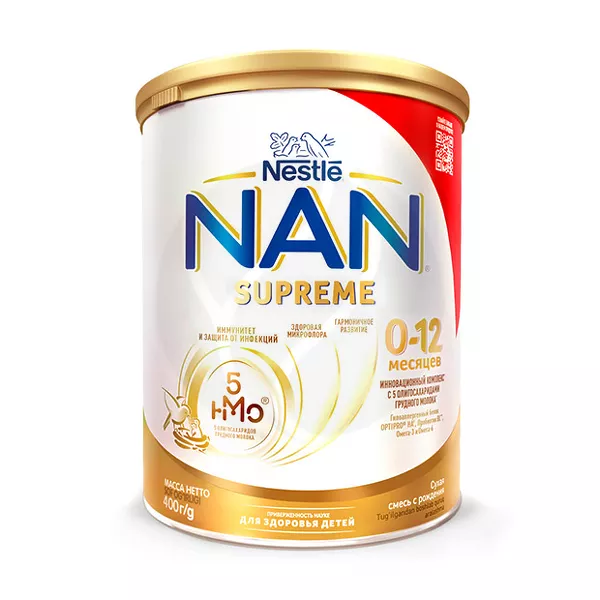 Изображение товара Nestle NAN Supreme Сухая молочная смесь (0+), 400г Изображение товара Nestle NAN Supreme Сухая молочная смесь (0+), 400г