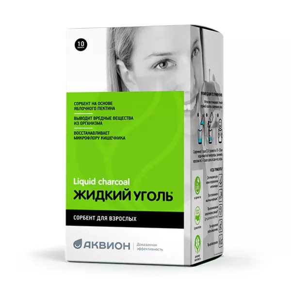 Изображение товара Жидкий уголь сорбент для взрослых в саше 10 шт Втф ООО