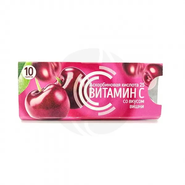 Vitascience Аскорбиновая кислота таблетки со вкусом вишни 25мг, №10